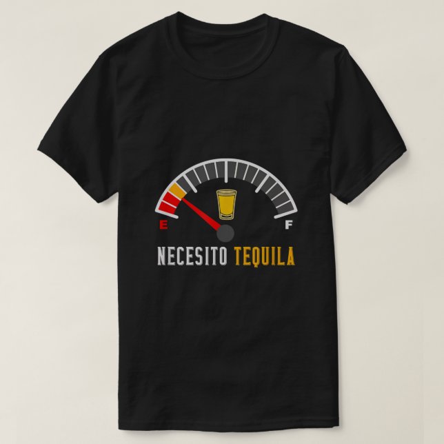 Camiseta Necesito Tequila Cinco de Mayo espanhol (Frente do Design)