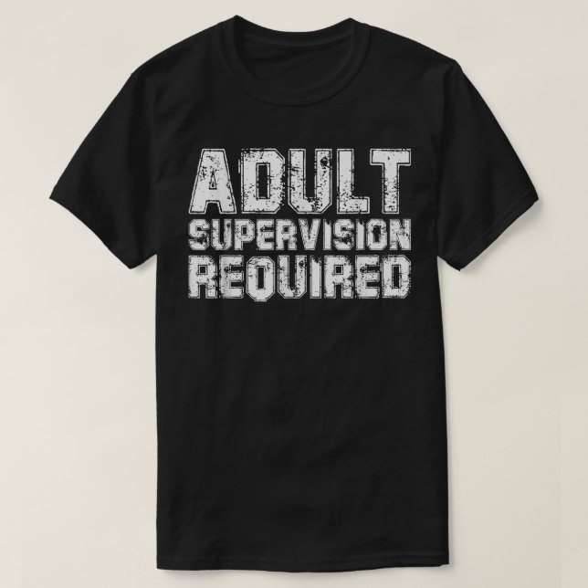Camiseta Necessária Supervisão de Adultos (Frente do Design)