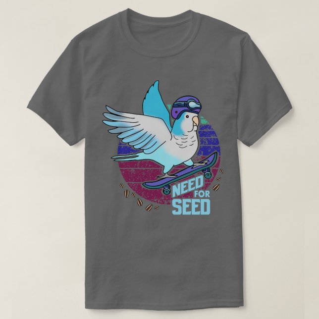 Camiseta necessidade de papagaio azul-semente (Frente do Design)
