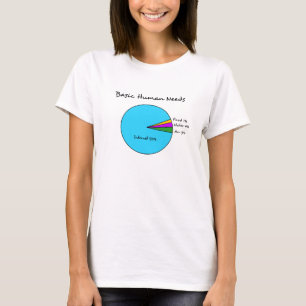 Camiseta Necessidades básicas engraçadas do ser humano pa