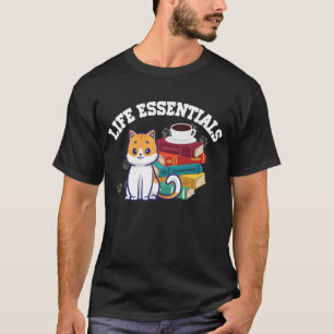 Camiseta Necessidades da Vida - Livros Divertidos Gatos e C
