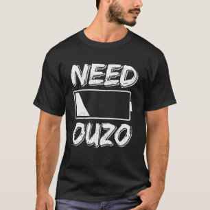 Camiseta Necessita de Recarga de Bateria Ouzo sem a Árvore 