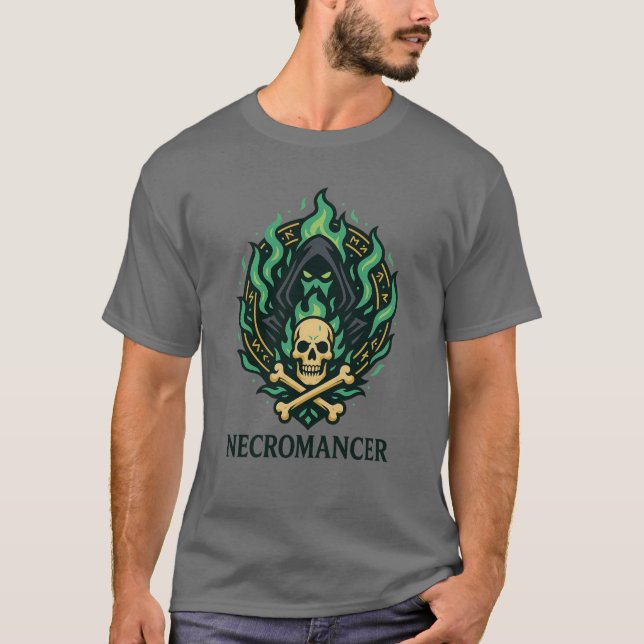Camiseta Necromancer — Entre os Vivos e os Mortos (Frente)