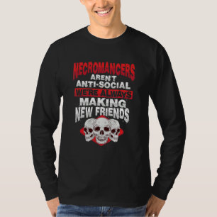 Camiseta Necromante Anti-Social Morto para Satanista