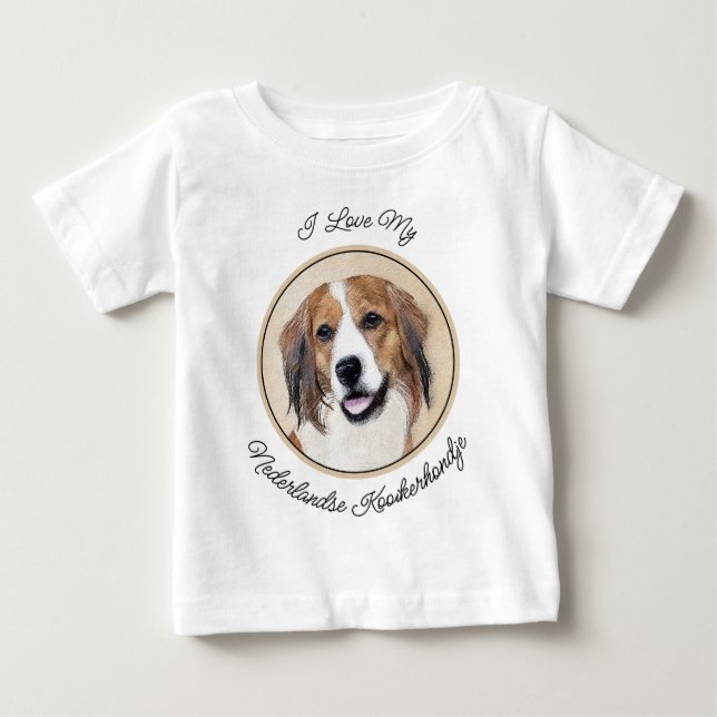 Camiseta Nederlandse Kooikerhondje - Pintura de Cachorro (Frente)