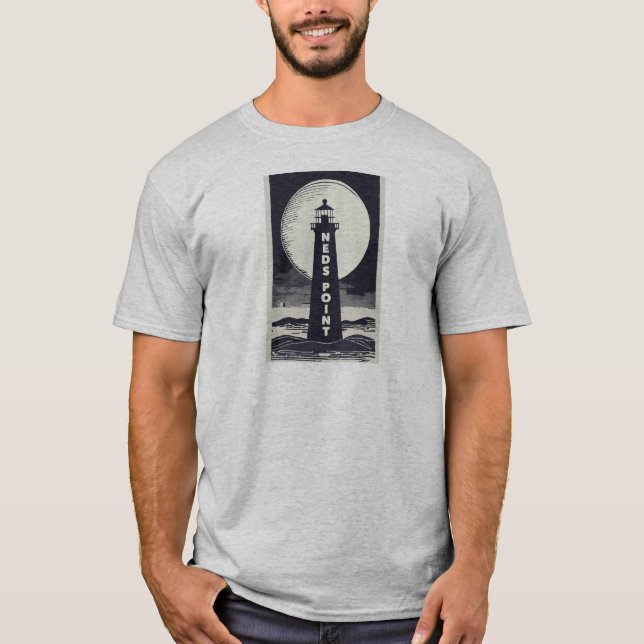 Camiseta Ned's Point Lighthouse Massachusetts Moon (Frente)