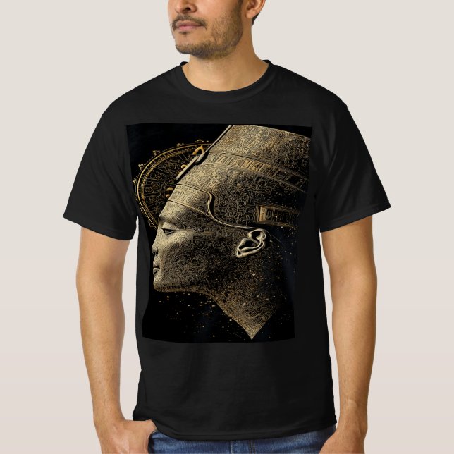 Camiseta Nefertiti Silhueta Moderna Arte Linear (Frente)
