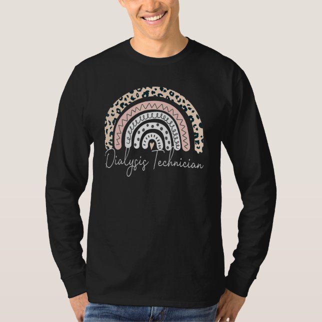 Camiseta Nefrologia Tecnológica Diálise Leopard Rainbow Tec (Frente)