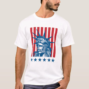 Camiseta Negar Azul Vermelho Claro Azul Americana Negrito N