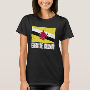 Camiseta Negara Brunei Darussalam Flag Grunge Vintage Souve