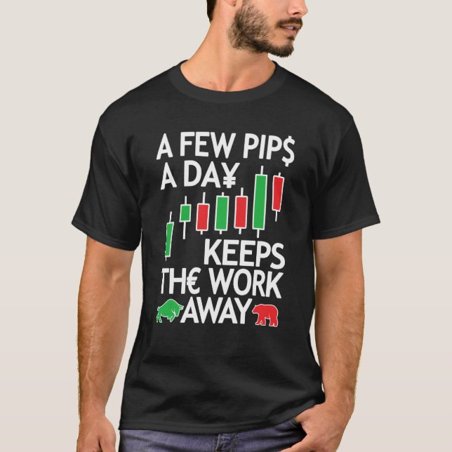 Camiseta Negociação Forex Trader de Moeda & Day Traders Pou (Frente)
