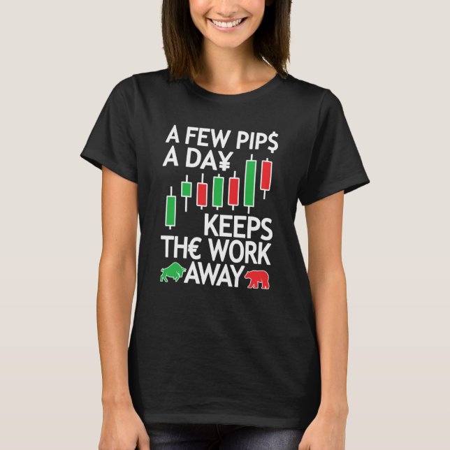 Camiseta Negociação Forex Trader de Moeda & Day Traders Pou (Frente)