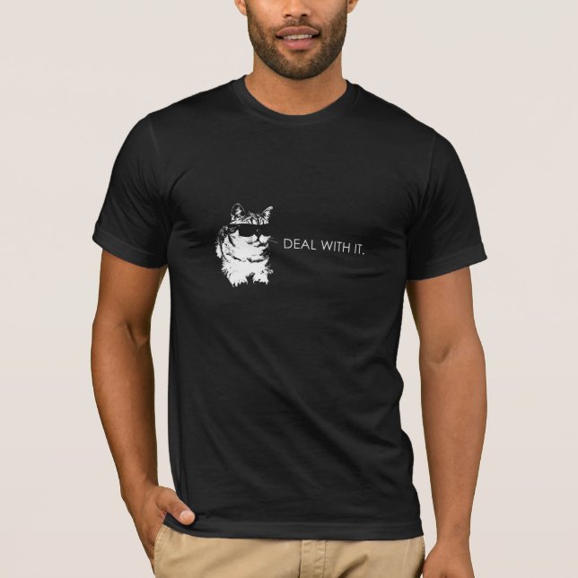 Camiseta Negócio com ele gato (Frente)