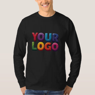 Camiseta Negócio Simples de Logotipo e Texto Personalizado