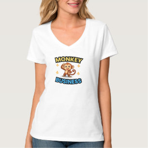 Camiseta Negócios de Macaco Divertido