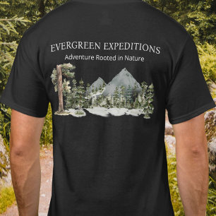 Camiseta Negócios Personalizados Floresta Verde Aquarela
