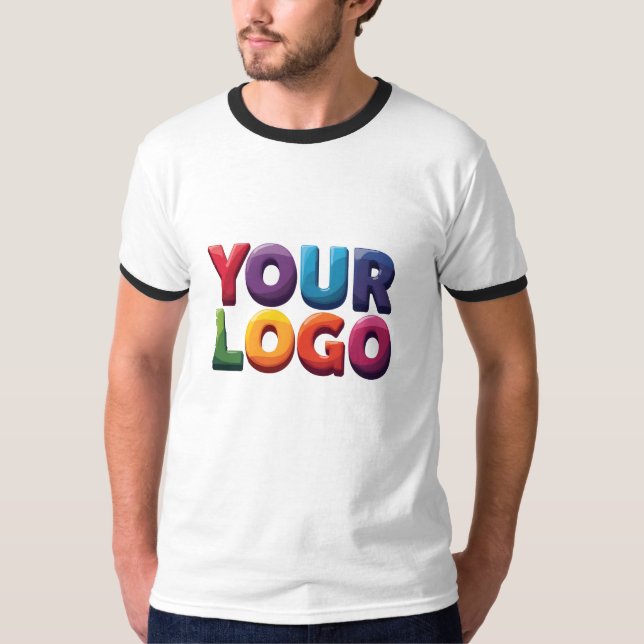 Camiseta Negócios Simples com Logotipo e Texto Personalizad (Frente)