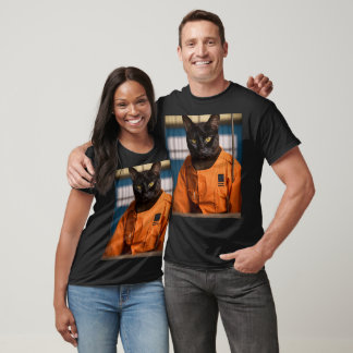 Camiseta Negra Apresentando Gato Castanho de Havan