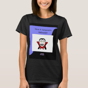 Camiseta Negra-Básica do Halloween Vamtastic