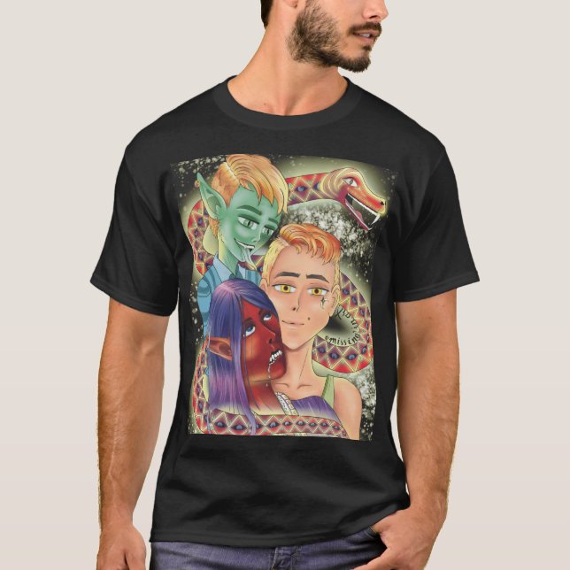 Camiseta negra BL do Anime Mystical Boy (Frente)