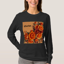 Camiseta Negra-Capa-Florista, de uso feminino