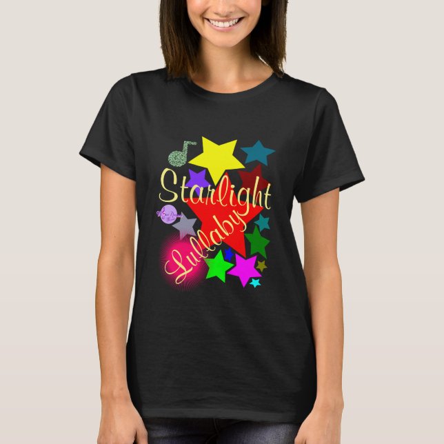 Camiseta Negra Colorida Starlight Lullaby (Frente)