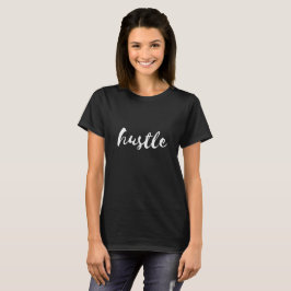 Camiseta negra das mulheres Hustle