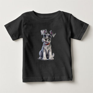 Camiseta Negra De Bebê Branco