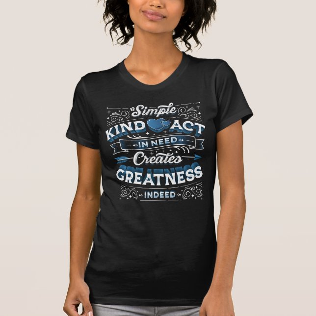 Camiseta Negra, de Simples Natureza, para Mulheres (Frente)
