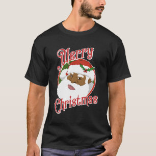Camiseta Negra Feliz Natal Africano Papai Noel