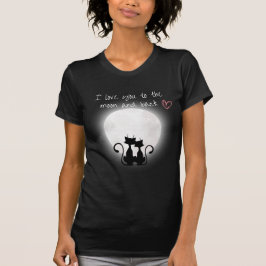 Camiseta negra feminina com gatos em 🌙