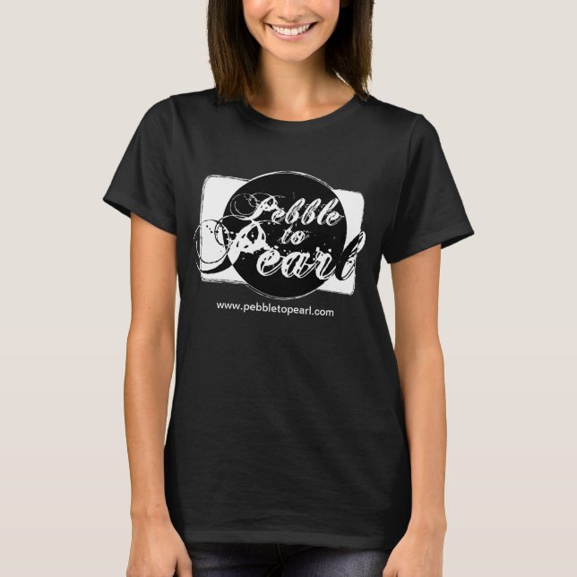 Camiseta negra feminina com logotipo (Frente)