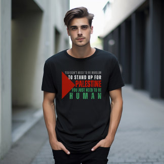 Camiseta negra GRATUITA PALESTINA para o homem