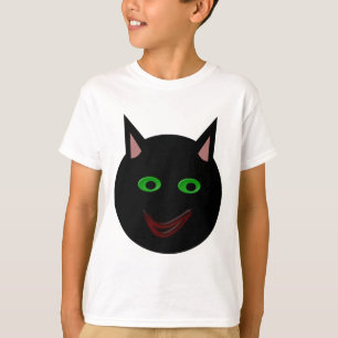 Camiseta Negra-Halloween Gato Kids T Shirt