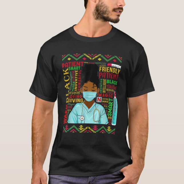 Camiseta Negra História Mês Africanos Meninos Afro-American (Frente)