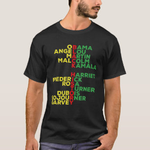 Camiseta Negra História Mês Líderes Homens Meninas Menin