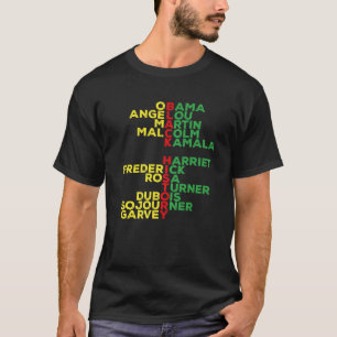 Camiseta Negra História Mês Líderes Homens Meninas Meninas