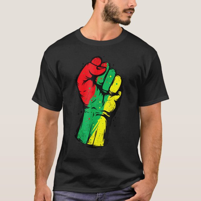 Camiseta Negra História Mês Pinto Poder Negro Homens (Frente)