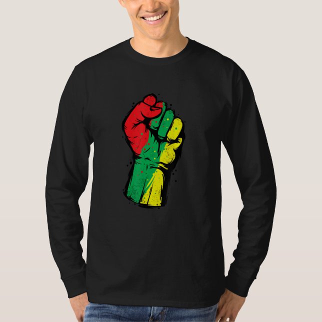 Camiseta Negra História Mês Pinto Poder Negro Mulheres Home (Frente)