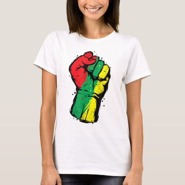 Camiseta Negra História Mês Pinto Poder Negro Mulheres Home (Frente)