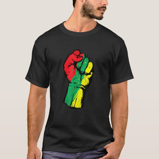 Camiseta Negra História Mês Pinto Poder Negro Mulheres Home (Frente)