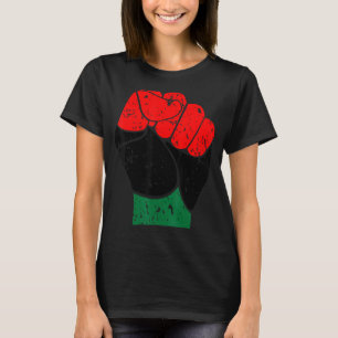 Camiseta Negra História Vermelha Preta e Orgulho Verde