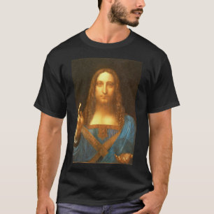 Camiseta Negra Leonardo da Vinci Salvator Mundi