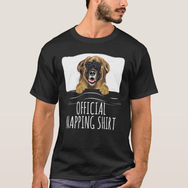 Camiseta Negra Máscara de Sono Leonberger Oficial (Frente)