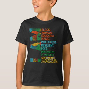 Camiseta Negra Negra História Mês Educada Negra