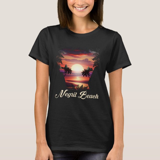Camiseta Negril Beach Vibrant Sunset  Negril Jamaica (Frente)