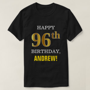Camiseta Negrito, Preto, Faux Dourado 96º aniversário com