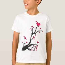 Camiseta negro da árvore cardíaca