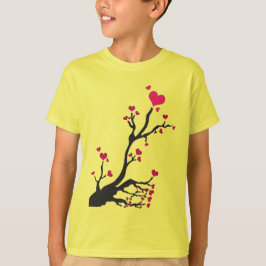 Camiseta negro da árvore cardíaca