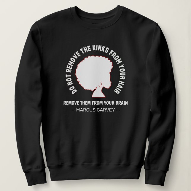 Camiseta NEGRO HAIR Inspirational Marcus Garvey Cote (Frente do Design)